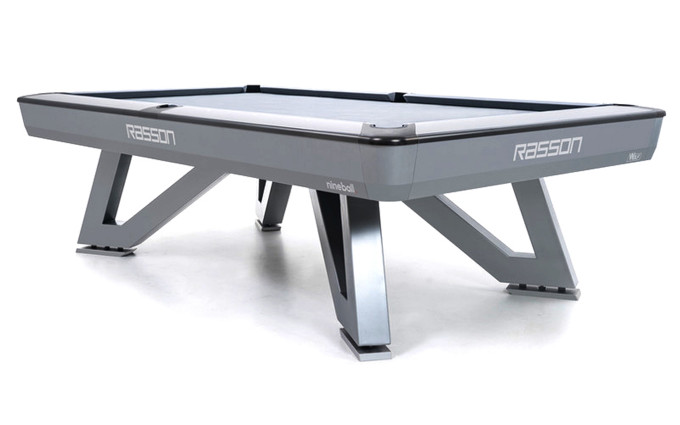Стол / пул "Rasson Wolf" 9 ф (серый, сланец 25 мм) в комплекте с плитой, аксессуары + сукно